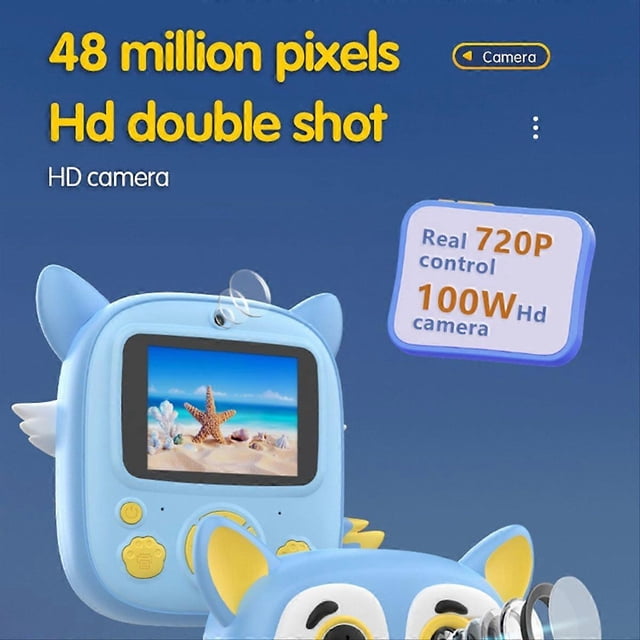 Kids Camera Instant Print 1080P Dual-Lens Selfie Digital Camera B