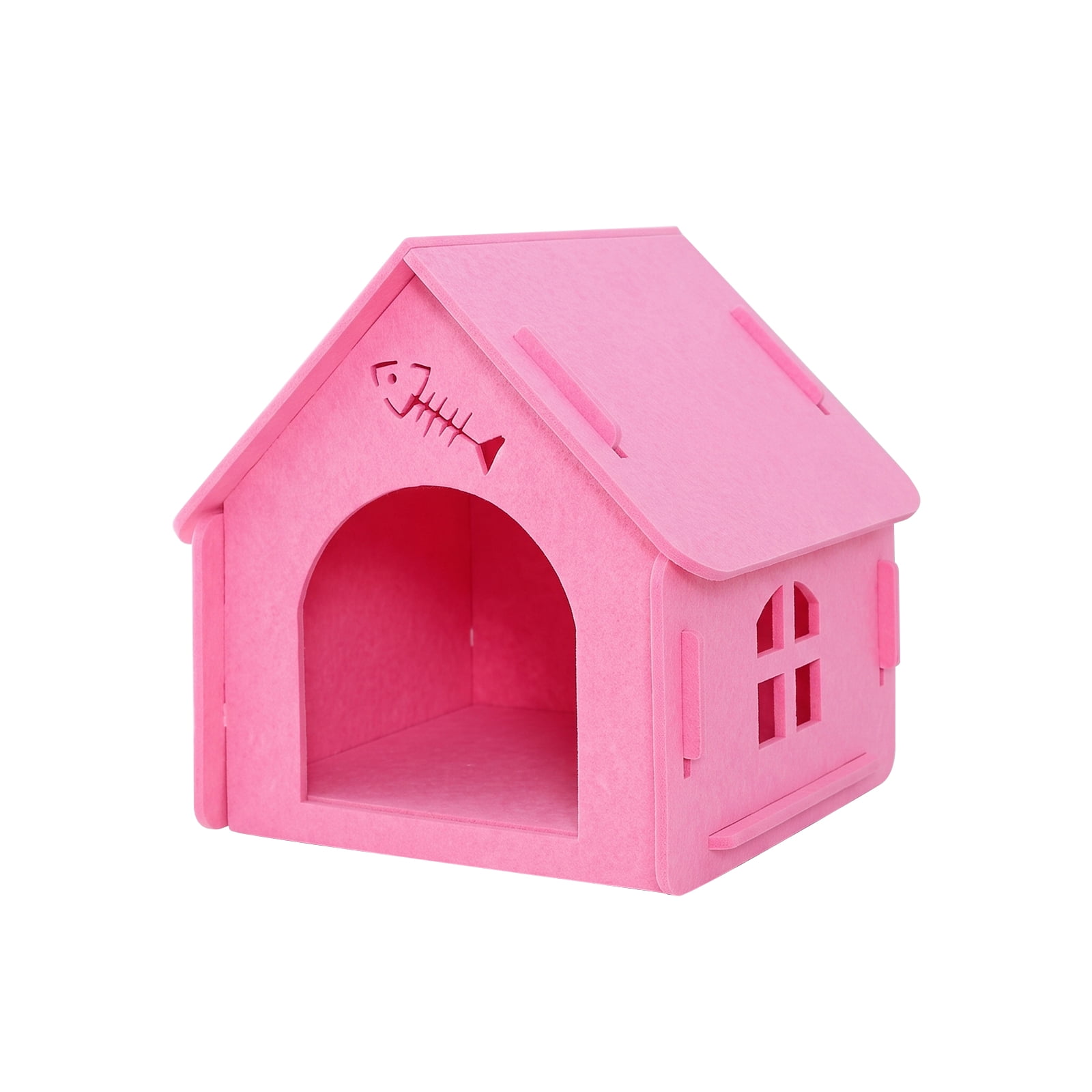 Pet Cat Nest House, Removable Condo Shelter Indoor Cozy Washable Soft Sleeping House, Pink 40*35*40cm