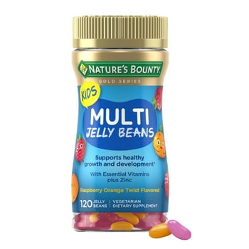 Natures Bounty Kids Multi Jelly Bean Multi Supplements, Raspberry Orange, 90Ct