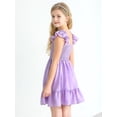 thumbnail image 6 of GYRATEDREAM Girls Dress Smocked Elastic Sundress Ruffle Sleeveless Dress Summer Beach Casual Dresses 6-13 Years, 6 of 9