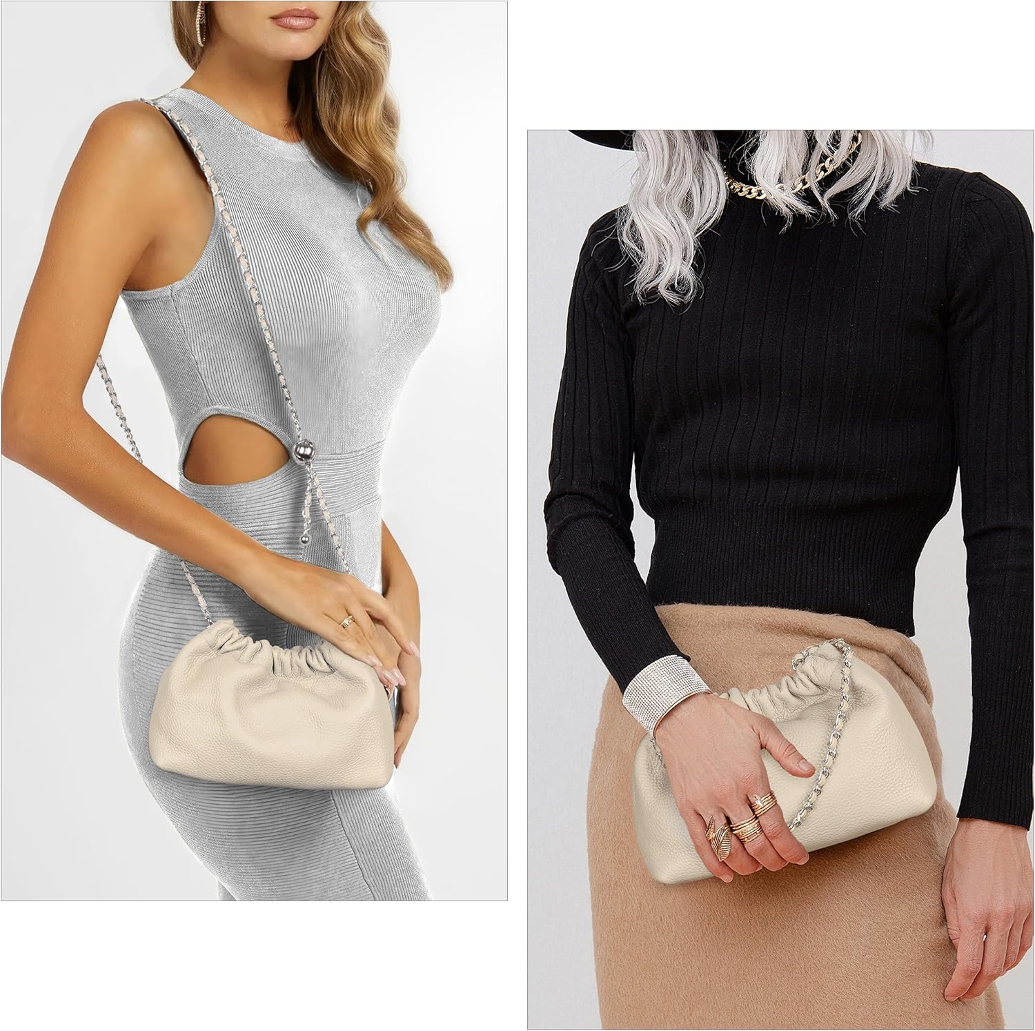 Small Crossbody Bag For Women Trendy.Dumpling Bag Clutch Purse For Women Evening Bag Cloud Purse Vegan Leather Hobo Bag