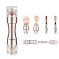 thumbnail image 1 of Juego de brochas de maquillaje 4 en 1, brocha para sombra de ojos, labios, corrector facial, rubor, base, con cepillo de limpieza y almacenamiento, depurador de silicona para brochas de maquillaje., 1 of 5