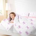 thumbnail image 3 of Erosebridal Purple Bow-tie Girls Twin Comforter Sets, Cartoon Stars Bedding Set, 2-Piece, 3 of 6