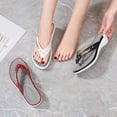 thumbnail image 2 of Grofry 1 Pair Beach Sandals Slippers Casual Wedge Sole Non-slip Rhinestone Breathable Faux Leather Women Summer Outdoor Flops Slides Sandals Vacation Wear, 2 of 8