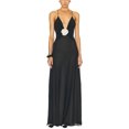 thumbnail image 2 of Elippeo Womens Summer Long Evening Dress Sleeveless Deep V Neck Flower Decor Party Dress, 2 of 8