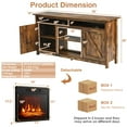 thumbnail image 2 of Gymax 60'' Industrial Fireplace TV Stand W/ 18'' 1400W Electric Fireplace, 2 of 10