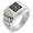 Silver, variant on Stainless Steel Kyogoku Samurai Crest Geometric Pattern Step-Down Biker Style Polished Ring