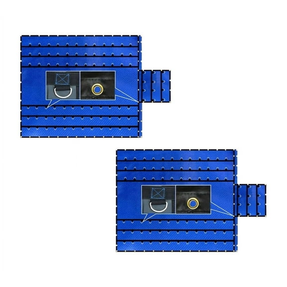 (2 Pack) Blue Superlight 14oz Flatbed Trailer Lumber Steel Tarp 24x27 (8' Drop)