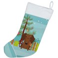 thumbnail image 2 of Carolines Treasures BB4255CS Merry Christmas Tree Dachshund Red Brown Christmas Stocking, 2 of 2