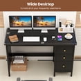 thumbnail image 6 of Topbuy Computer Desk Writing Table w/3 Drawers Workstation for Home Office Black, 6 of 9