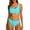 Light Blue, variant on Womens Swimsuits Two Piece Bikini Crop Neck with High Waisted High Cut Bottoms Purple Women's Swimwear S