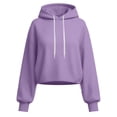 thumbnail image 5 of Crop Hoodies for Women - Loose Pullover Hooded Sweatshirt - Long Sleeve Drawstring Fashion Loungewear Tops, 5 of 6