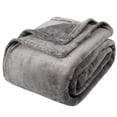 thumbnail image 3 of Trailmaker Plush Fleece Throw Blanket; Cozy 200 GSM for Living Room, Couch, Bedding 80"L x 60"W (Gray), 3 of 6