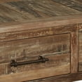 thumbnail image 3 of BenJara 52 Inch Rectangular Coffee Table, 4 Drawers, Farmhouse Brown Wood Frame, 3 of 3