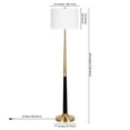 thumbnail image 5 of Evelyn&Zoe Lyon Two-Tone Floor Lamp with Fabric Shade, Brass/Matte Black/White, 5 of 9
