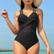 thumbnail image 5 of Trajes de Baño de Bikini de Mujer Patchwork de Malla de Color Sólido Hueco, Traje de Baño de Corte Alto Sexy para el Verano, 5 of 7