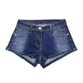 thumbnail image 3 of 2026 New Low Rise Shorts for Women High Stretchy Micro Shorts Y2K Summer Denim Shorts(Dark Blue,27), 3 of 5