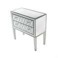 thumbnail image 3 of Elegant Decor Nightstand 2 drawers 34in. W x 16in. D x 34in. H in antique silver paint, 3 of 5