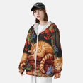thumbnail image 3 of Daiia Sleeping Cat Flowers UPF 50+ Sun Protection Hoodie Jacket Lightweight Long Sleeve Sun Shirt for Women Men with Pocket Hiking Outdoor-XX-Large, 3 of 7