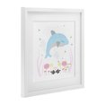 thumbnail image 3 of Stupell Industries Baby Dolphin & Flowers White Framed Print Under Glass, design by Carla Daly, 16 x 16, 3 of 10