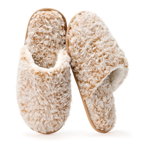Cozylook Fuzzy Slippers for Women Indoor and Outdoor Cozy House Shoes with Memory Foam Non-slip Sole Gifts for Women Mom Ladies