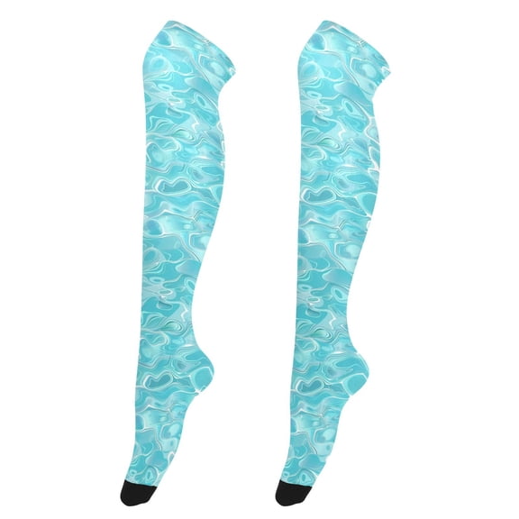 Dailycode Sheer Knee High Stockings for Women Beautiful Wave
