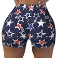 thumbnail image 2 of Gukieu Watercolor Stars Print Women's Sports Shorts, Elastic Waist High Stretch Running Yoga Gym Sweatpants-Small, 2 of 8