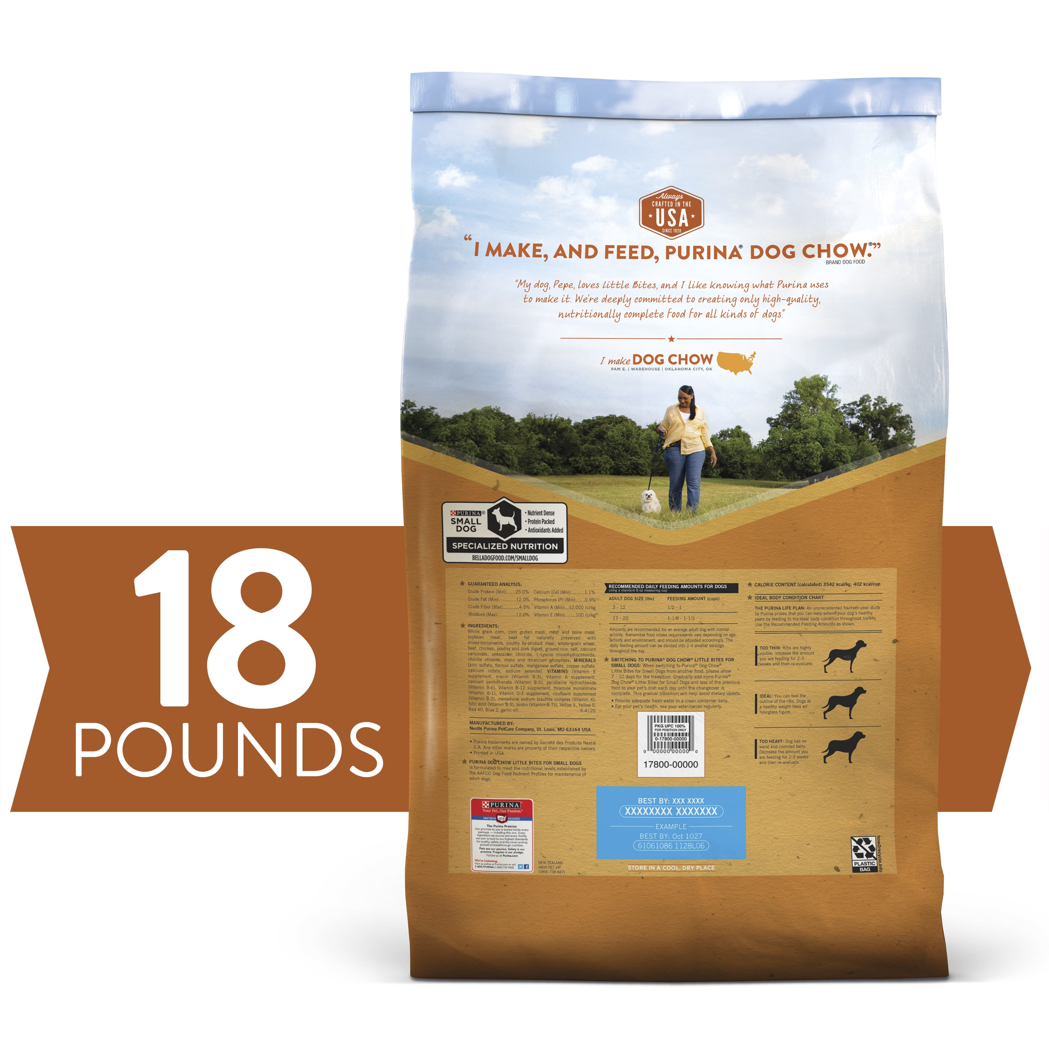 Purina Dog Chow Small Breed Dry Dog Food, Little Bites With Real Chicken & Beef, 18 lb. Bag