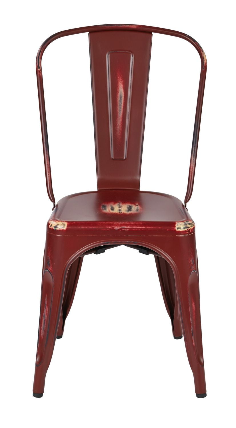Chaise de salle à manger Bristow d’OSP Designs en métal en fini rouge antique