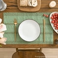 thumbnail image 5 of Sm:)e Light Green Farmhouse Woven Hollow Placemats, Boho Placemats 12x18 Inch, Dining Kitchen Home Decor, 5 of 6