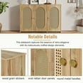 thumbnail image 4 of Lunale 48.8" Retro 3-Door Storage Sideboard Cabinet with Artificial Rattan Doors for Living Room and Hallway, Natural, 4 of 7