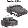 thumbnail image 2 of ASINMAK Convertible Sofa Bed Velvet Sleeper Sofa with Pull-Out Bed, 3-in-1 Futon Couch with Reclining Backrest and USB Support Side Pocket, Modern Loveseat for Living Room, Twin Size - Charcoal Gray, 2 of 6