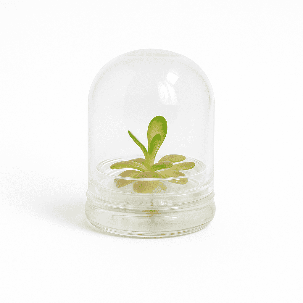 Bloomify Live Pinguicula “Fumiko” (Rosy-Lavender Mexican Butterwort Hybrid) in Glass Terrarium – Zero-Care Carnivorous Plant, Natural Gnat Control, Pet-Safe Mini Terrarium Gift for Dreamy Plant Lovers