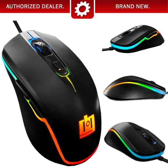 Restored Deco Gear DGGMOUS Wired Gaming Mouse 8005000 DPI Adjustable 11 RGB Modes (Refurbished)
