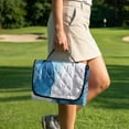 thumbnail image 3 of Xoenoiee Blue Marble Print Golf Cart Seat Covers for Summer, Universal Breathable Anti-hot Golf Cart Seat Towel Blanket with Pockets for 2 Person Seats Golf Carts, 3 of 7
