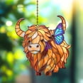 thumbnail image 6 of Sulaicai Highland Cow Butterfly Suncatcher, Acrylic Stained Glass Style Window Hanging, Farm Animal Sun Catcher Ornament for Home Window, Garden, Farmhouse Decor, Gift for Animal Lovers, 6 of 9