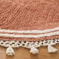 thumbnail image 4 of Safavieh Easy Care Hepburn Solid Cotton Machine Washable Area Rug, Rust/Ivory, 7' x 7' Round, 4 of 9