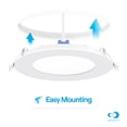 thumbnail image 6 of Infibrite 4 Inch Ultra-Thin Recessed LED Downlight, 9W 750LM, 3000K Warm White, White Trim, Wet Rated, Triac Dimmable, ETL, FCC, Energy Star, (6 Pack), 6 of 9