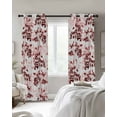 thumbnail image 3 of Fsddascl Red Botanical Blackout Curtains for Bedroom/Living Room, Thermal Insulated Kitchen Curtains, Vintage Nature Flower Floral Grommet Darkening Window Treatment Drapes 52"x45"x2, 3 of 8