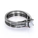 thumbnail image 4 of JeenMata Impresionante Anillo de Compromiso Gótico de Doble Banda Vintage con Diamantes de Talla Princesa de 0,75 Quilates Pavé, Conjunto Nupcial, Oro Negro de 10 K, 4 of 6