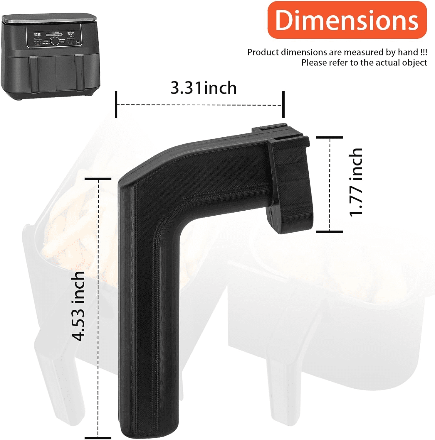 Replacement Handles (Set of 2) for Air Fryer, Compatible with Ninja DZ201 Foodi 8-qt 6-in-1 Dual-Zone Basket