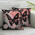 thumbnail image 3 of JEUXUS Pillow Covers Short Plush Pillowcase Cute Beautiful Bling Butterflies White, 3 of 5