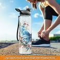 thumbnail image 6 of Floral on A Blue Butterfly 32oz Sports Water Bottles Leakproof Tritan Bottle with Straw BPA Free Clear Bottle for Fitness Gym Outdoor Cycling, 6 of 7