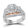 thumbnail image 2 of Size 10 - 14k Two-tone Gold Round Diamond Bellissimo Bridal Wedding Engagement Ring Band Set 1-1/2 Cttw, 2 of 4