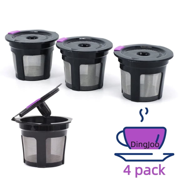 Reusable K Cups for Keurig, Universal Refillable Coffee Filters for Single Serve Coffee Maker, 6-Pack of Reusable Pods, Black