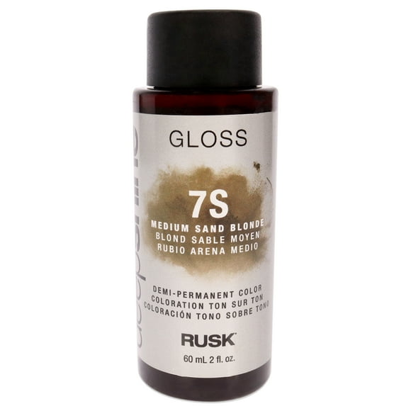Coloración semipermanente Deepshine Gloss - 7S Medium Sand Blonde de Rusk para unisex - Tinte para cabello de 2 oz