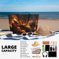 thumbnail image 3 of Yiaed Cool Fire Man Print Large Capacity Beach Travel Bag - Waterproof Zipper Vacation Tote for Sandproof Storage, and Camping, 3 of 5