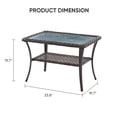 thumbnail image 6 of POCASSY Wicker Outdoor Coffee Table, 19.7"*37.8" Tempered Glss Top Brown Rattan Outdoor Coffee Table with 2-Layer Storage Furniture Tables for Garden,Porch,Backyard, 6 of 6