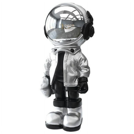 Cute Astronaut Statue Art Spaceman for Desktop Decor Bookshelf Birthday Gifts Home Decoration - Silver