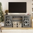 thumbnail image 2 of Dextrus Farmhouse TV Stand for TVs up to 65'' w/Glass Doors, Highboy Entertainment Center Cabinet, Gray, 2 of 9